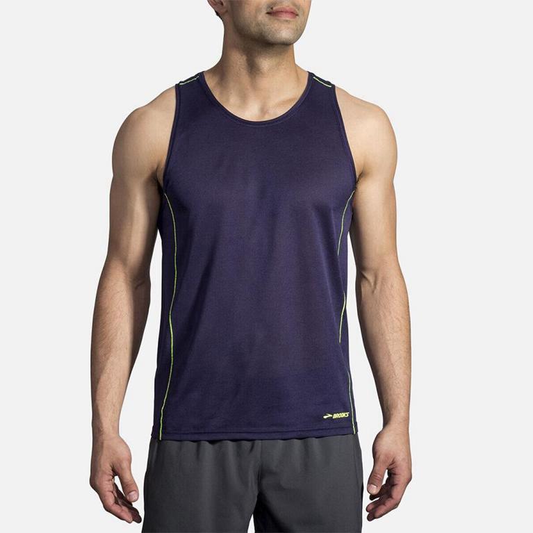 Brooks GHOST Running Tank Top Mens Outlet - Blue (MUV379264)